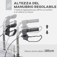 Deambulatore per Anziani e Disabili ad Altezza Regolabile 60x62x84-100,5 cm con Cestino e Vassoio Nero