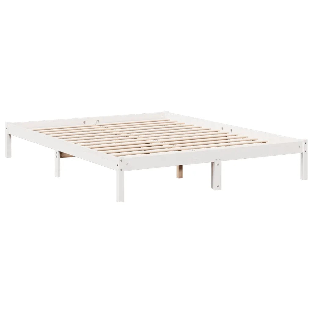 Letto Extra Lungo senza Materasso Bianco 140x220 cm in Pino