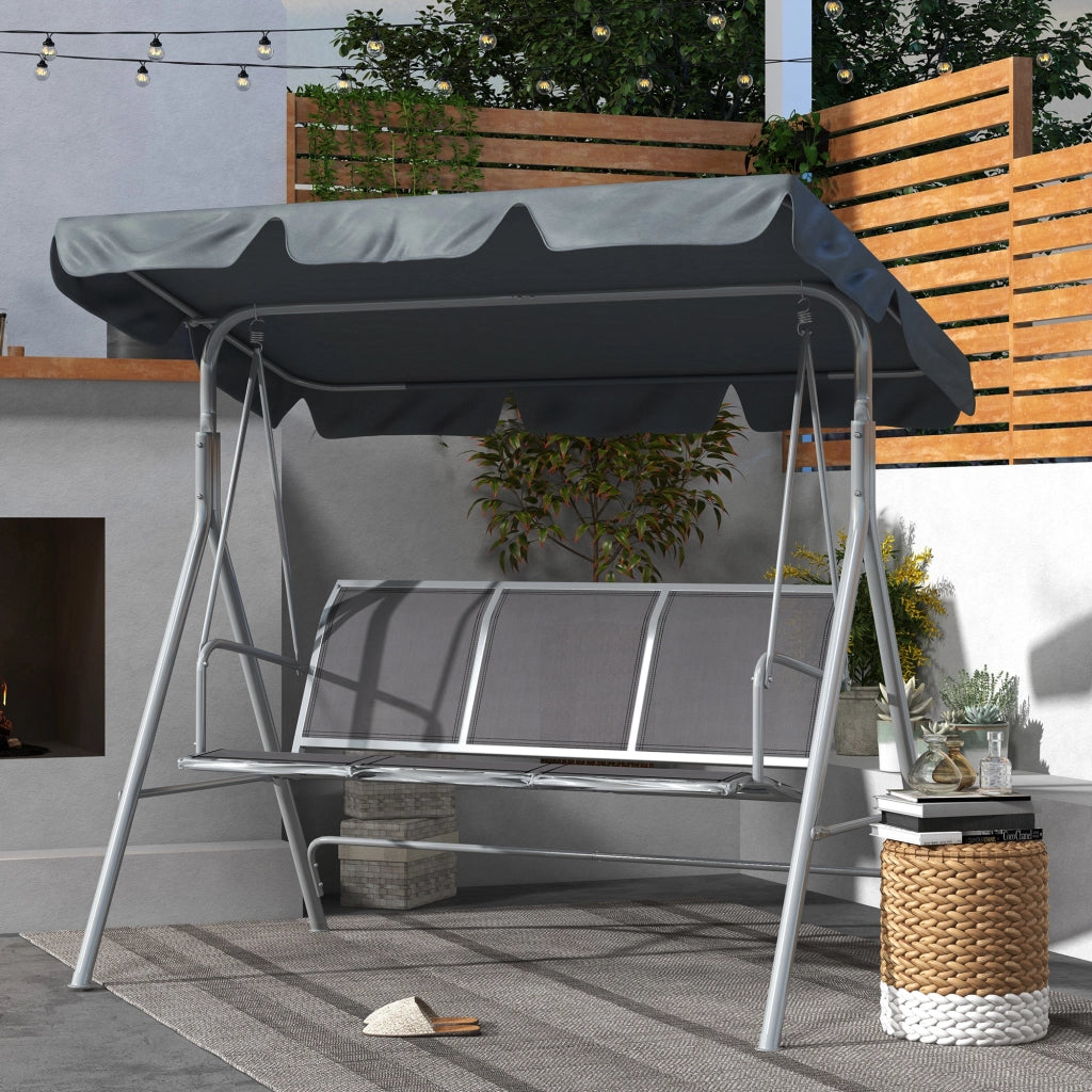 Dondolo 3 Posti ¨C Zephmum ¨C Grigio Metallo 171x108x154 cm