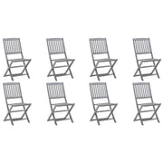 Sedie da Giardino Pieghevoli 8 pz con Cuscini Massello Acacia 3078292