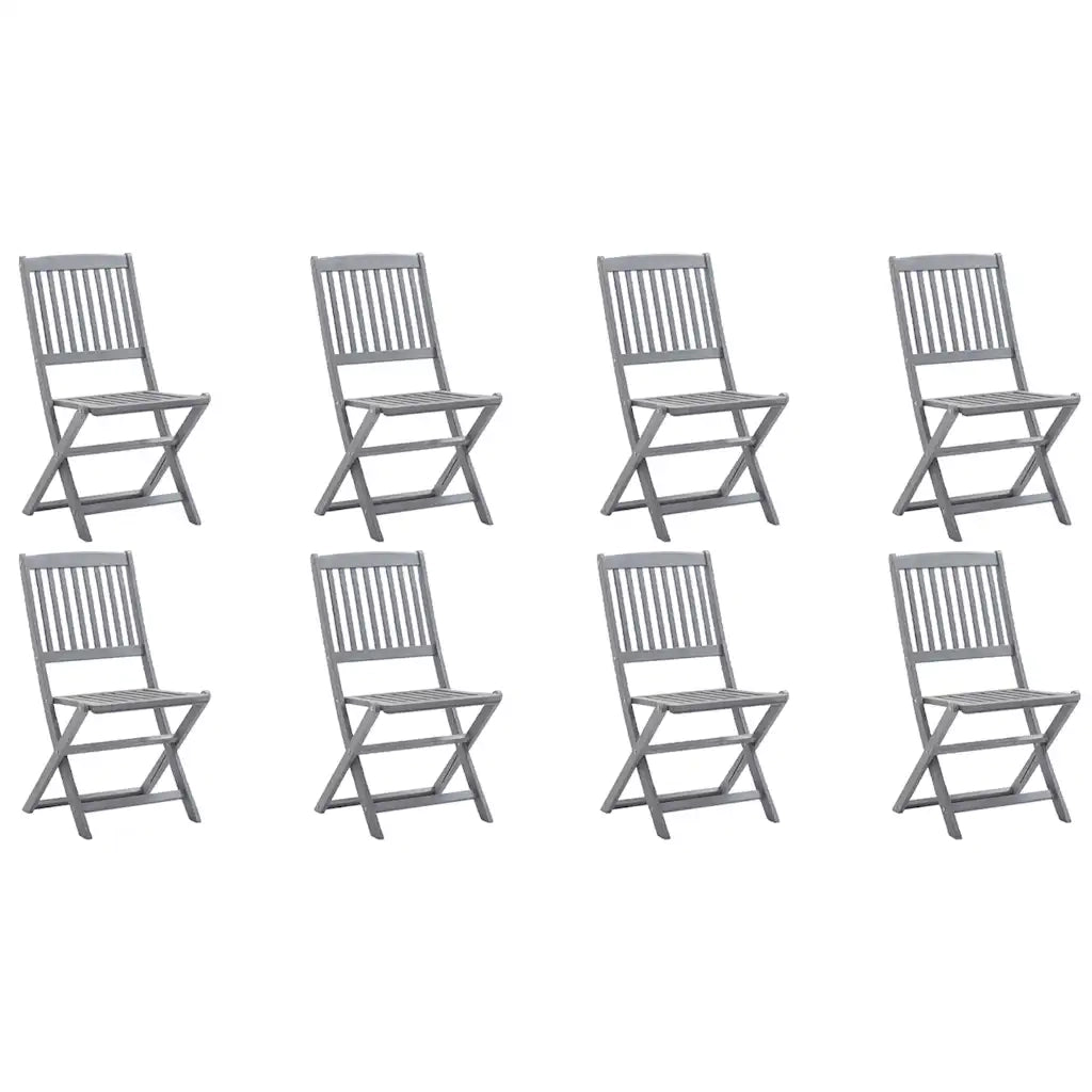 Sedie da Giardino Pieghevoli 8 pz con Cuscini Massello Acacia 3078292