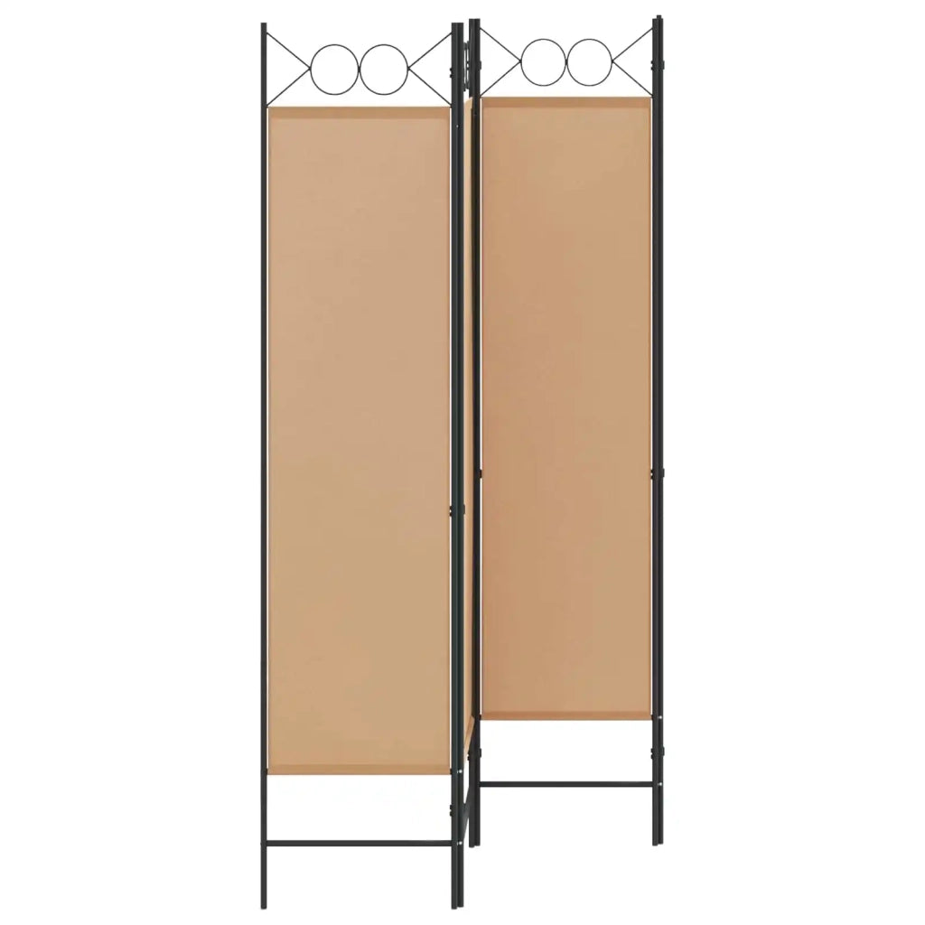 Paravento a 4 Pannelli Beige 160 x 180 cm Tessuto