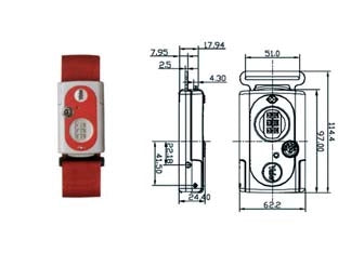 FASCIA PER VALIGE CON COMBINAZIONE E DISPOSITIVO TSA TL1- - mm.62 rosso - fascia mt.2 (YTL1/62/4/1R) - 1 blister YALE