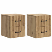 Mobiletto da notte a muro con cassetto 2 pcs Rovere Artigianale 898994