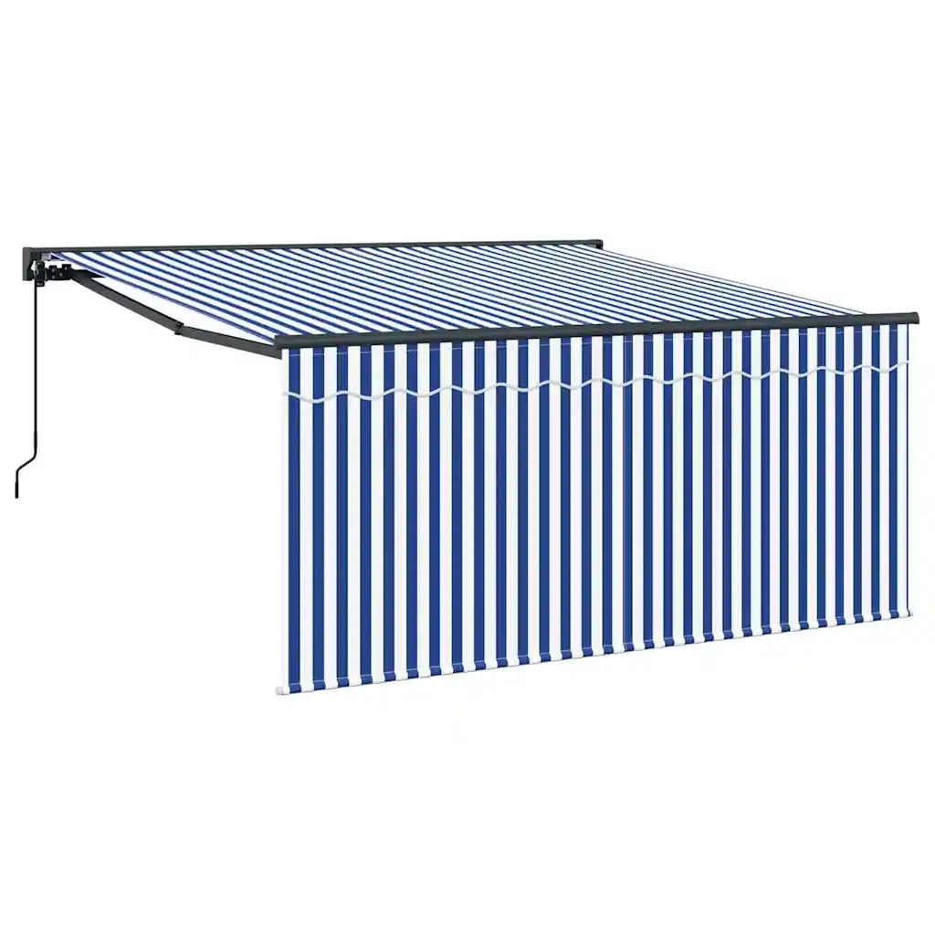 vidaXL Tenda Retrattile Blu e bianco 300 x 250 cm Tessuto