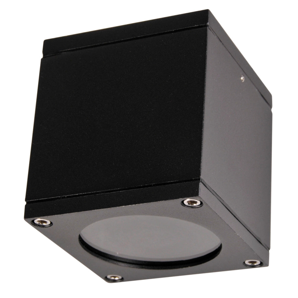 Plafoniera esterna Polux MORIS GU10 nera in alluminio IP54