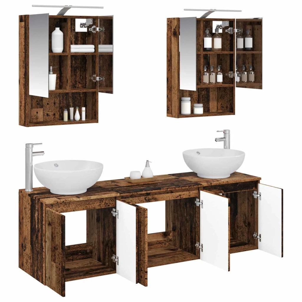 Set di Armadi da Bagno 5 pcs Legno antico Legno ingegnerizzato 3406485