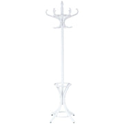Appendiabiti da terra con 12 ganci 51 x 51 x 184 cm multiuso stile tradizionale contemporaneo legno bianco 20_0017664