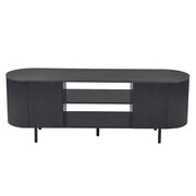Mobile TV VAGOS – Colore marrone scuro – Mobile TV arrotondato – 2 porte & 2 nicchie – 160 cm – Design contemporaneo