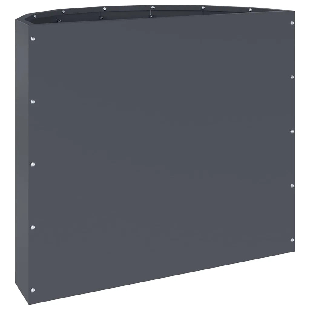 Fioriera semicircolare moderna per esterni 60 x 30 x 50 cm creative space acciaio antracite 02_0052959
