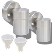 Lampada LED da Parete 2 pz Acciaio Inox Proiezione Basso CFW8350461