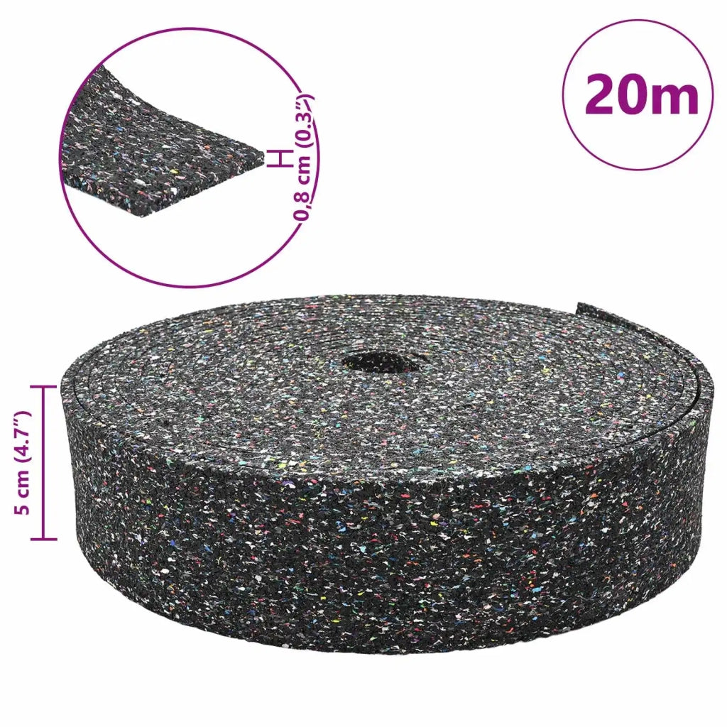 Rotolo di Granulato in Gomma Nero 2000 x 5 x 0,8 cm Gomma CFW7116577