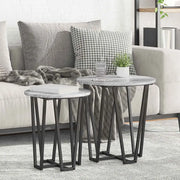 Set tavolini 2 pcs Grigio Sonoma e Nero 869723