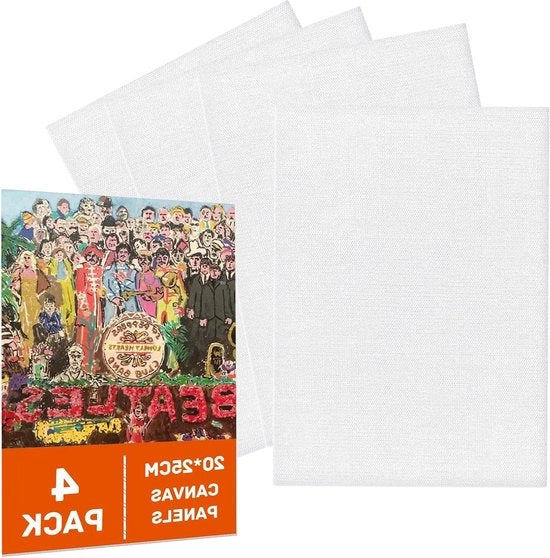Pannelli di Canapa 4pz - Grande 100% Cotone Primito Bianco - Tavola da Dipingere Pannelli di Canapa - Olio e Acrilico - 20x25CM Tela da Pittura Grande