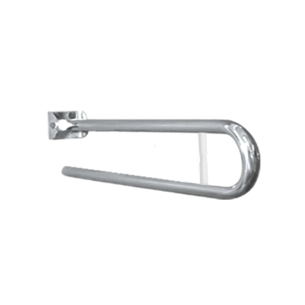 Barra maniglione ribaltabile cm80 con porta rotolo inox lucido