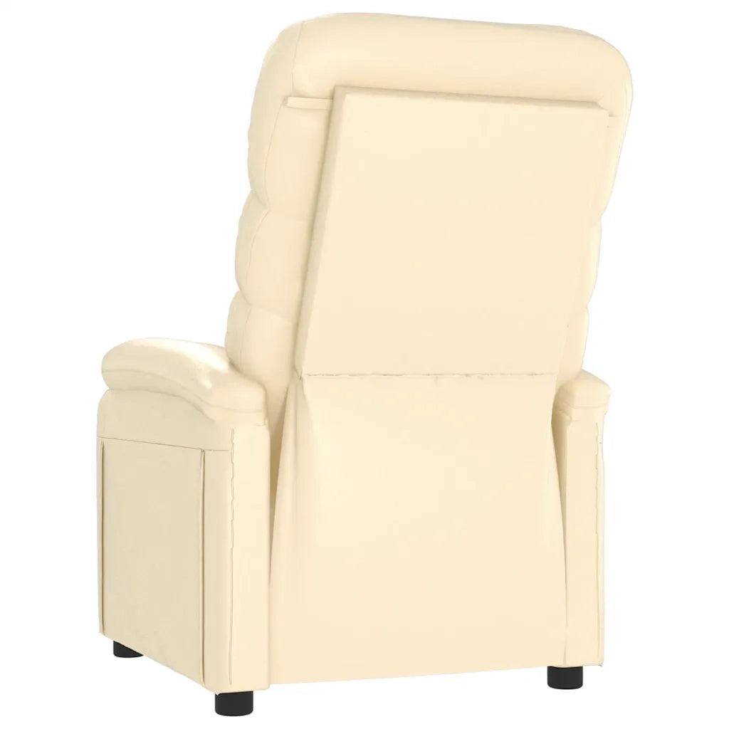 Poltrona | Sedia Relax Reclinabile Crema in Similpelle