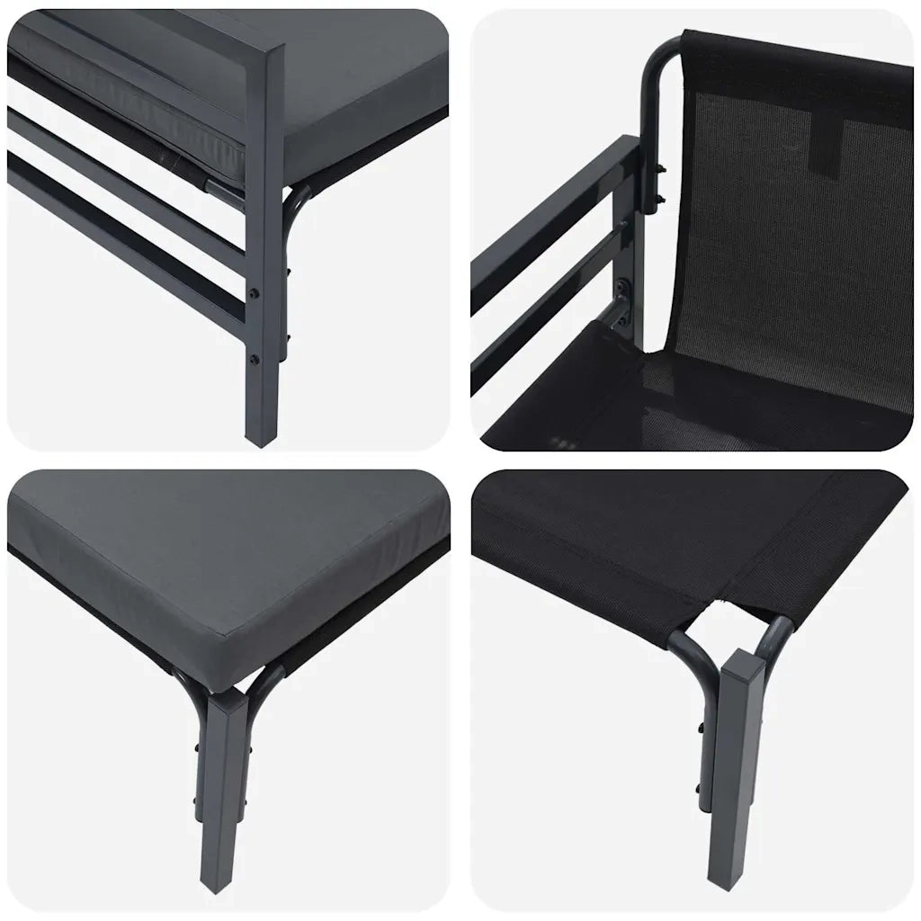 Divano da Giardino-Mobili da Esterno 2 Pezzo Antracite 80 x 80 x 71 cm Acciaio 102733