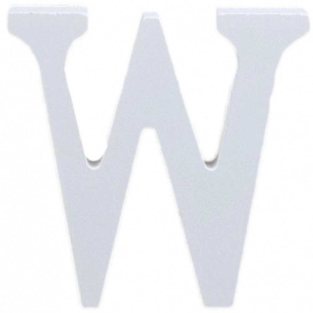 Trade Shop - Lettere Alfabeto Lettera W In Legno Bianco H 11 Cm Decorazione Arredo Wedding -