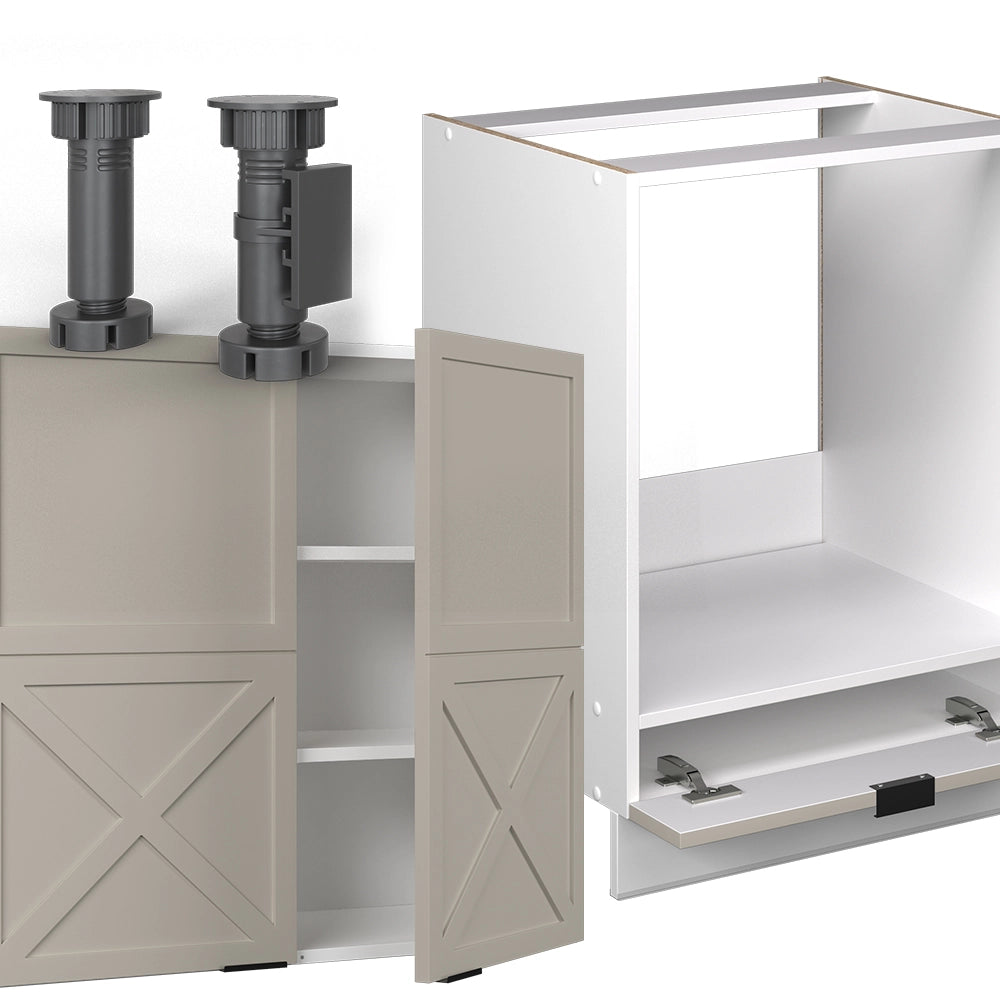 Vicco Cucina angolare completa Grigio/beige/bianco 160 x 190 cm , PL Rovere