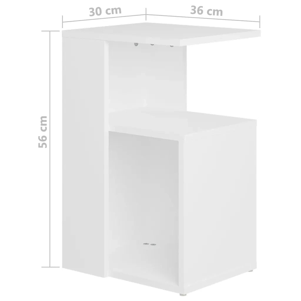 Tavolino da salotto | Tavolino da caff¨¨ | Tavolino da Soggiorno Bianco 36x30x56 cm in Legno Multistrato