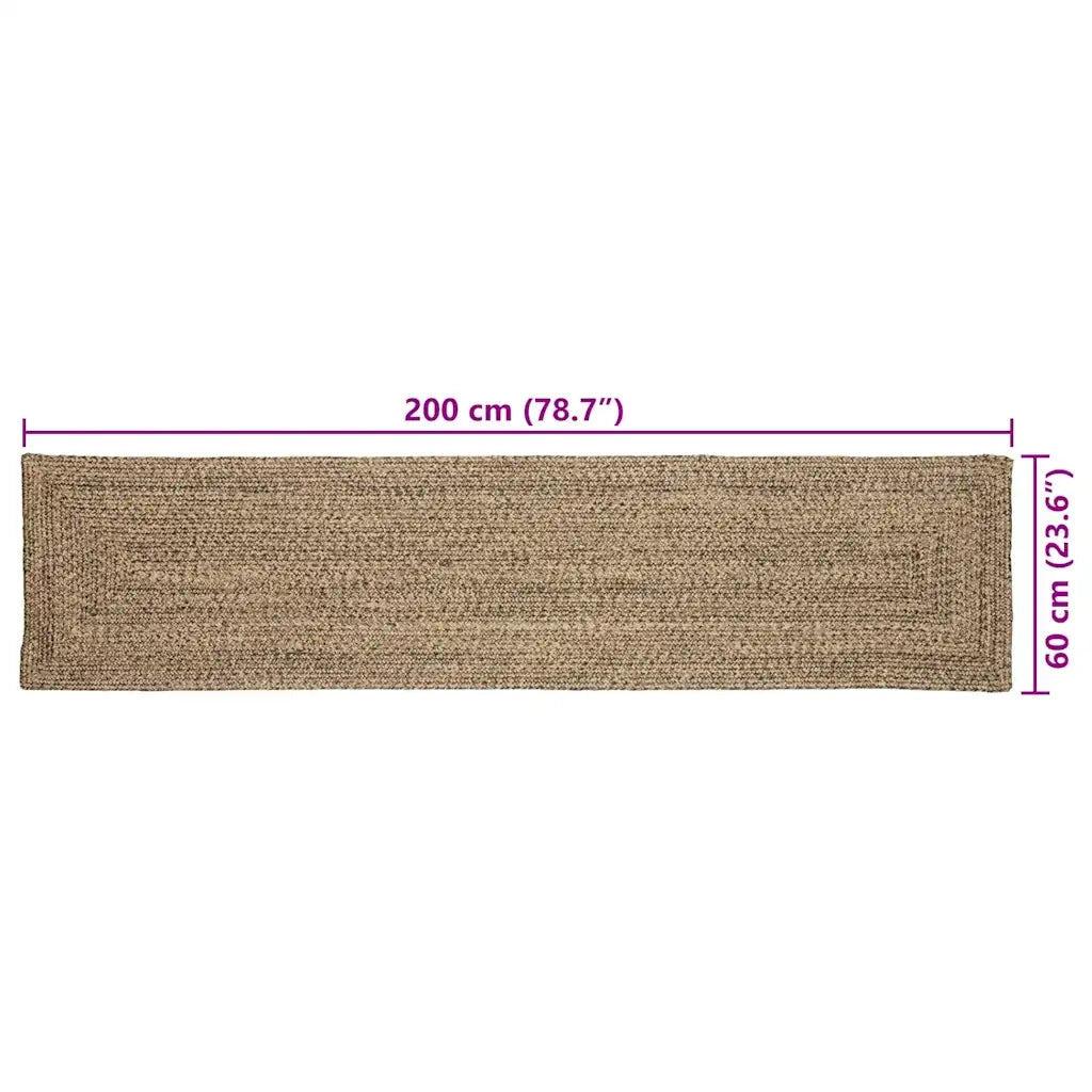 Tappeti per area Naturale e Nero 60 x 200 cm Juta