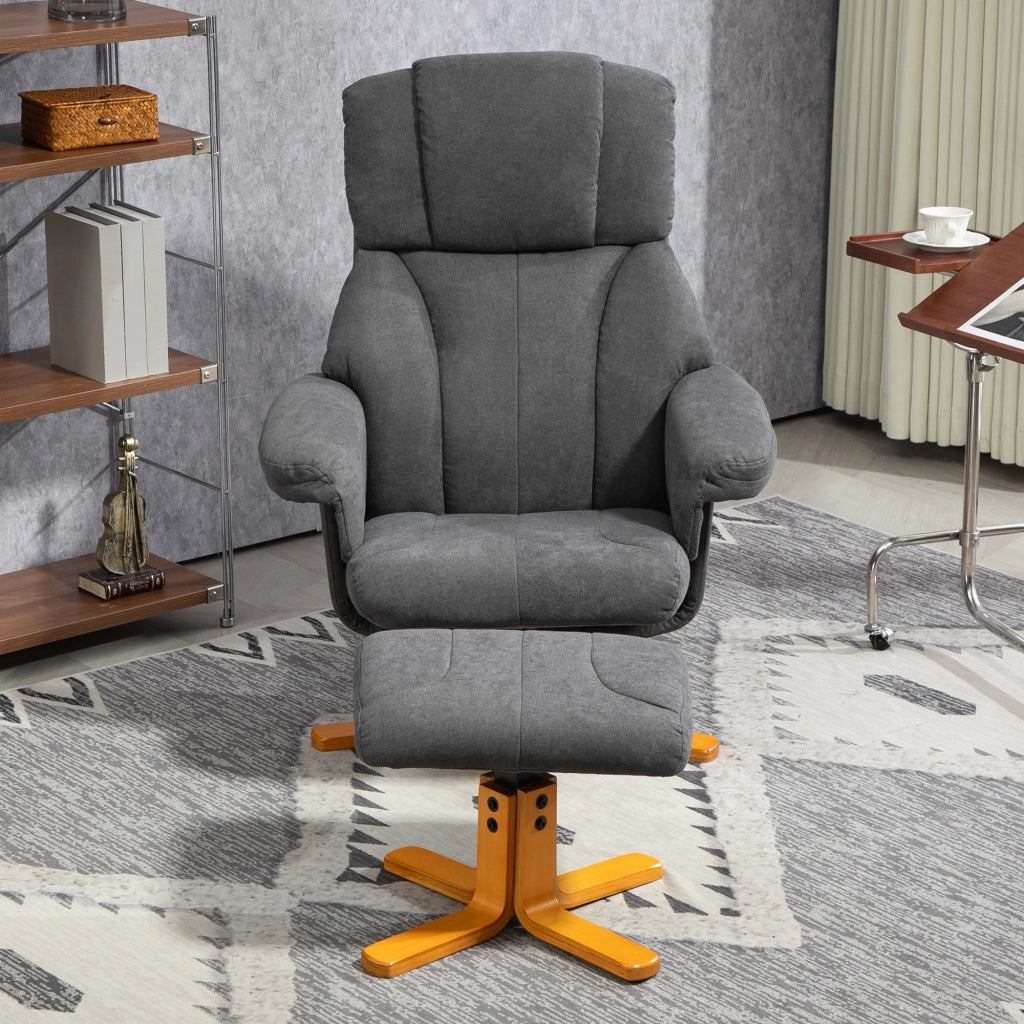 Poltrona relax reclinabile con poggiapiedi ¨C zephmum ¨C 79x80x104 cm grigio scuro