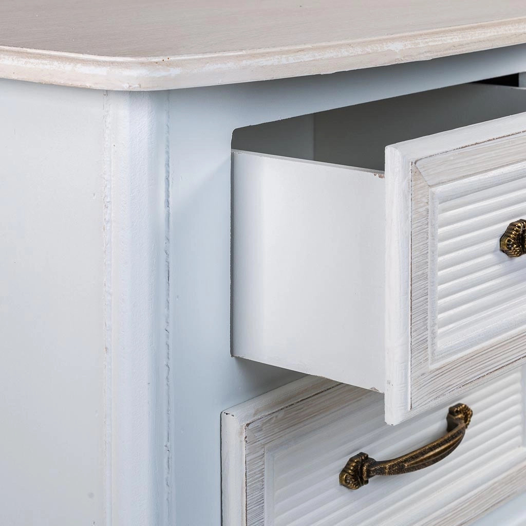 Comodino in legno bianco 42x34x57
