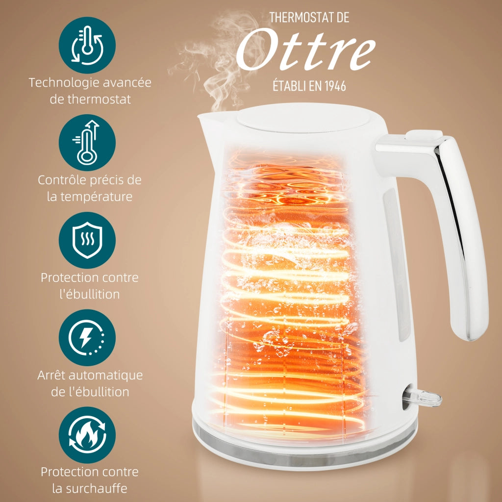 Bollitore e tostapane ¨C zephmum ¨C 1,7 L 2200 W 2 fette bianco