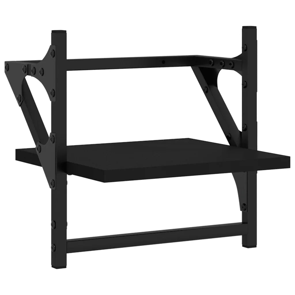 Mensole da Parete con Aste 2 pz Nere 30x25x30 cm 836233