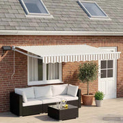 Tenda retrattile manuale con LED Grigio chiaro e bianco 3426357