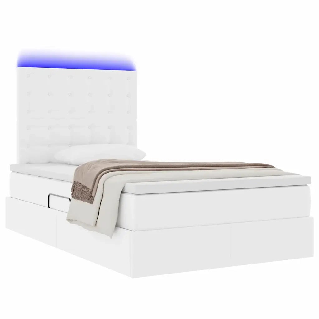 Letto con contenitore e LED con led Bianco Puro 120 x 200 cm 3372298