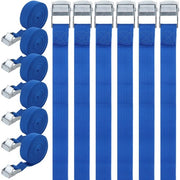 12 pacchi di cinture di sostegno 25 mm x 4 m con chiusura a gomito per cinture di sostegno regolabili con chiusura a gomito per carico, trasporto, bagaglio, campeggio, carico massimo 250 kg - Blu