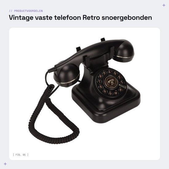 Telefono per Ufficio Retro Design - Telefono per Casa con Manopola Circolare - Telefono Classico con Design Unico - Telefono per Uso Domestico - Telefono per Ufficio con Stile Vintage