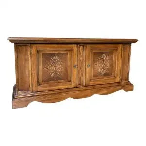 Porta tv Alberta in legno 2 ante con intarsio noce Bassano