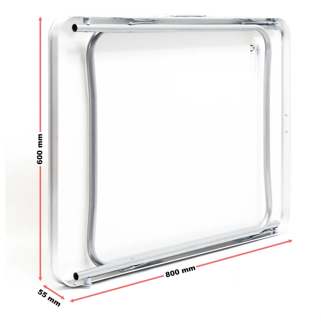 Tavolo da campeggio pieghevole in alluminio per giardino balcone escursionismo 80 cm bianco 16_0000541