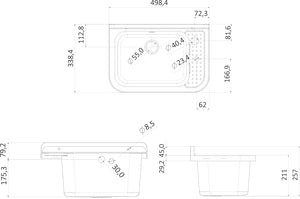 Lavatoio 50x34x21 cm in Polipropilene 13,5l Forlani Pilozzo 50 Marmorizzato