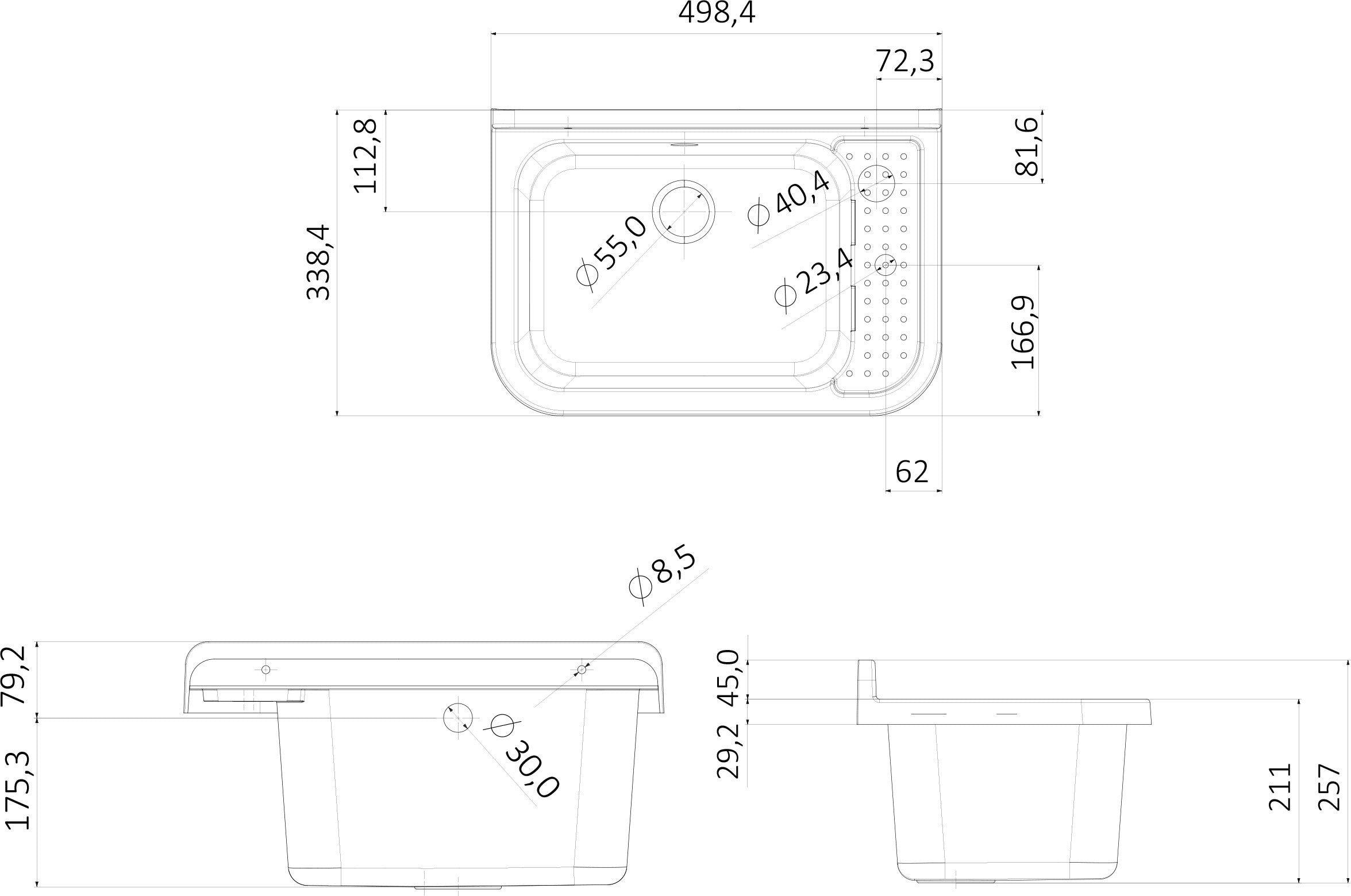 Lavatoio 60x34x21 cm in Polipropilene 17l Forlani Pilozzo 60 Marmorizzato