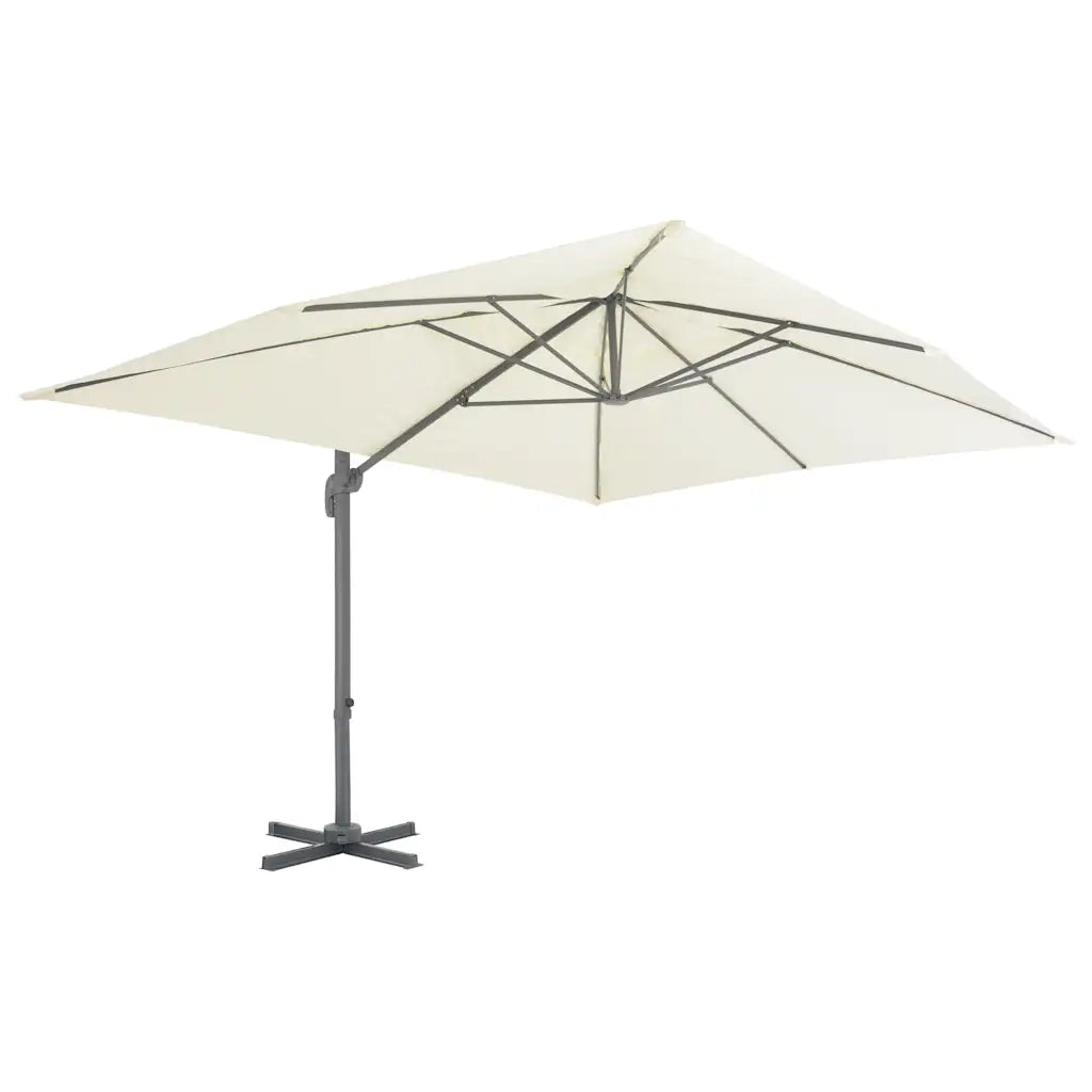 Ombrello | Parasolne da giardino a sbalzo con palo in alluminio 400x300 cm Sabbia