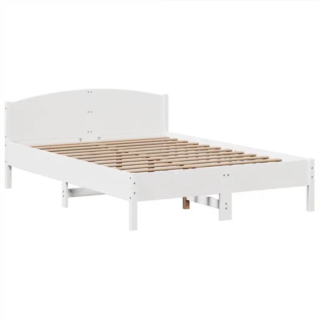 Letto Libreria senza Materasso Bianco 140x190 cm Legno di Pino 3323150