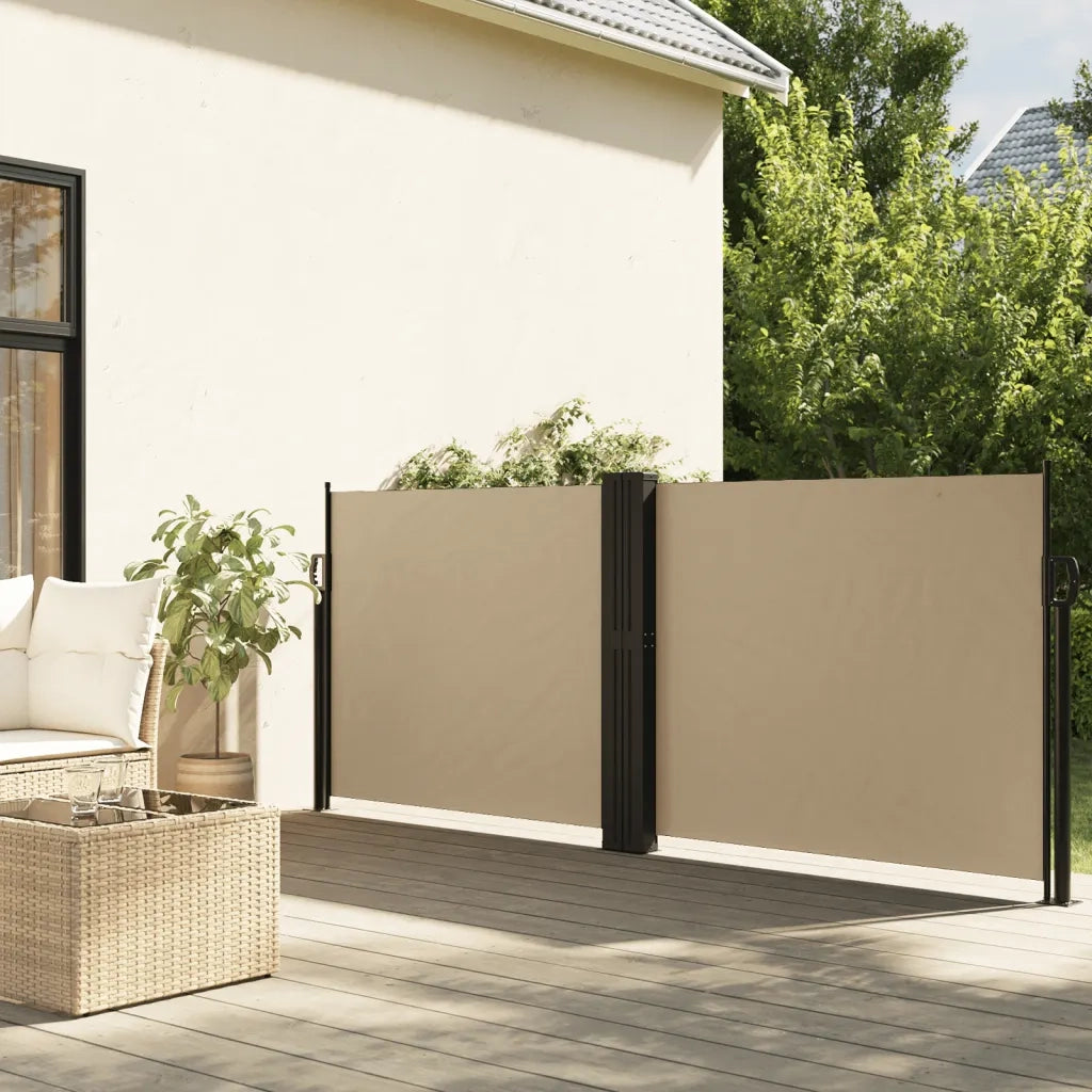 Tenda da Sole Laterale Retrattile-Tenda parasole per balcone per giardino Beige 140x1000 cm
