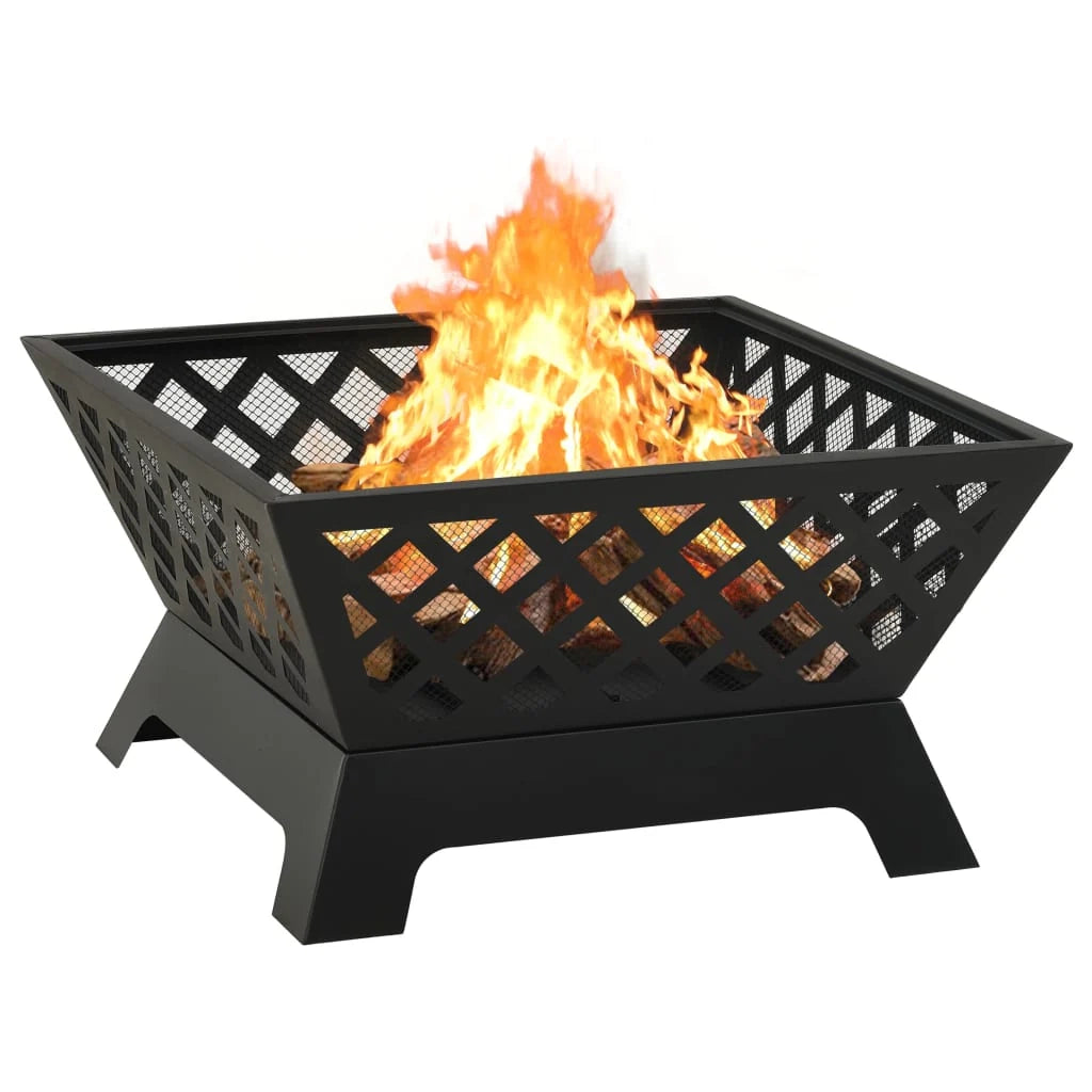 Braciere con attizzatoio 64 cm XXL acciaio nero 02_0005958