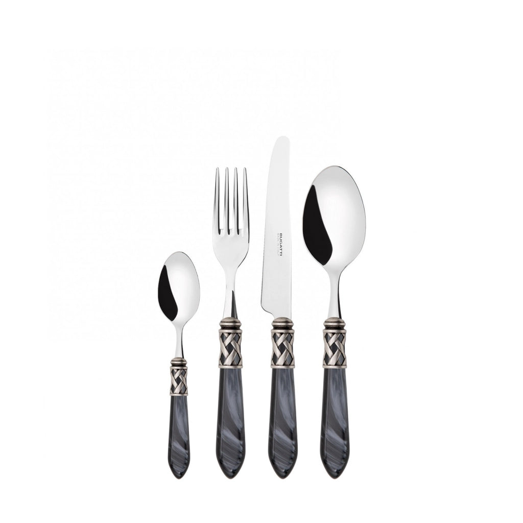 ALADDIN Ghiera Argento Anticato, Posate Set 24pz, Scatola