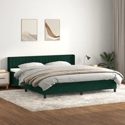Giroletto a Molle con Materasso Verde Scuro 180x220 cm Velluto