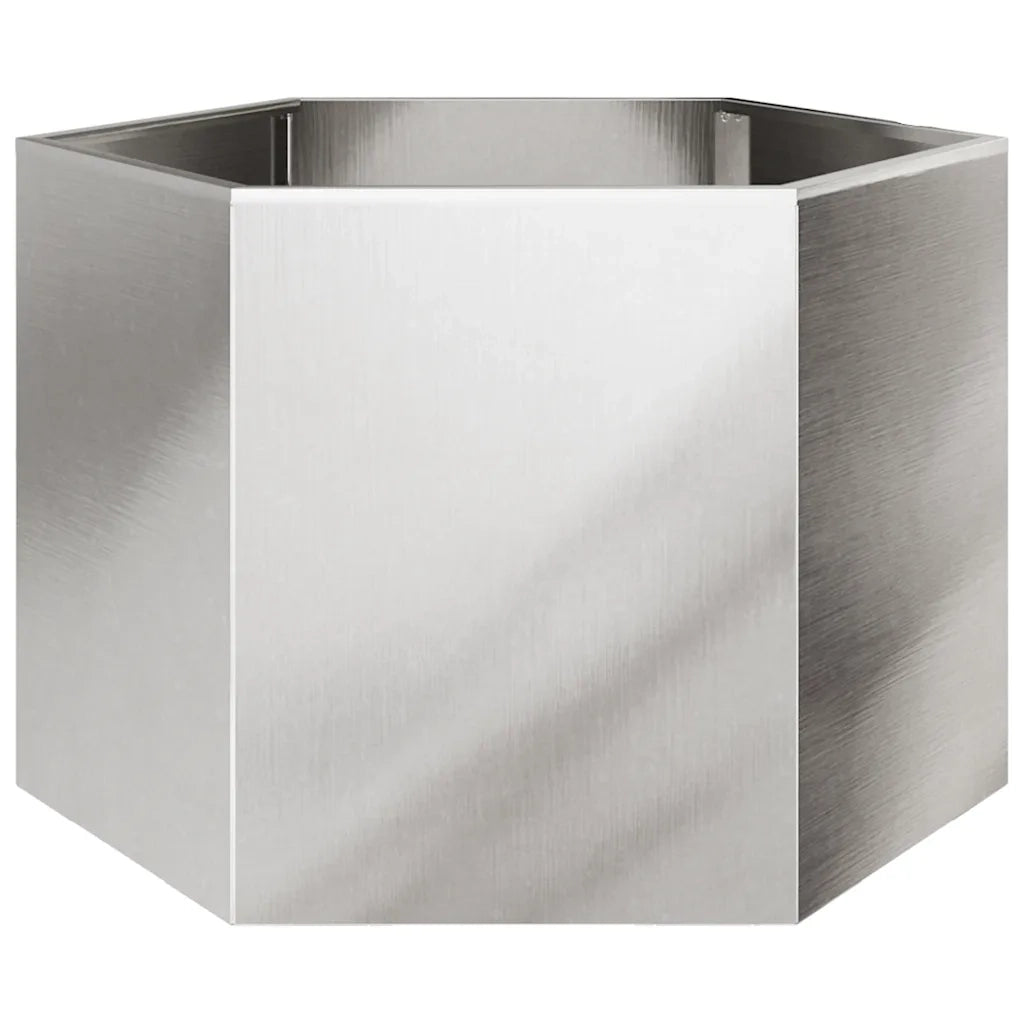 Fioriera da Giardino Esagono 69x60x45 cm in Acciaio Inox 851126
