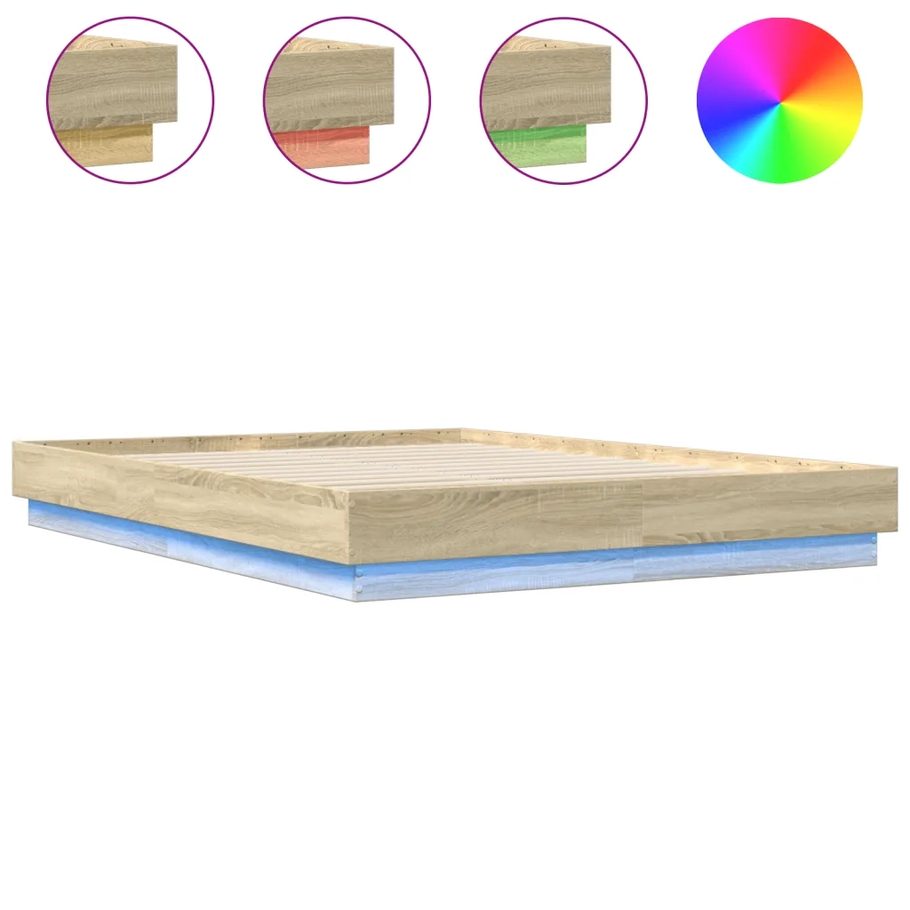 Giroletto con Luci LED Rovere Sonoma 120x200 cm 3209802