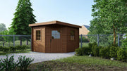 Casetta da giardino in legno - 8m2 - 3x3m - impregnata - 28mm - colore: marrone - DOM753 - ALTANKA