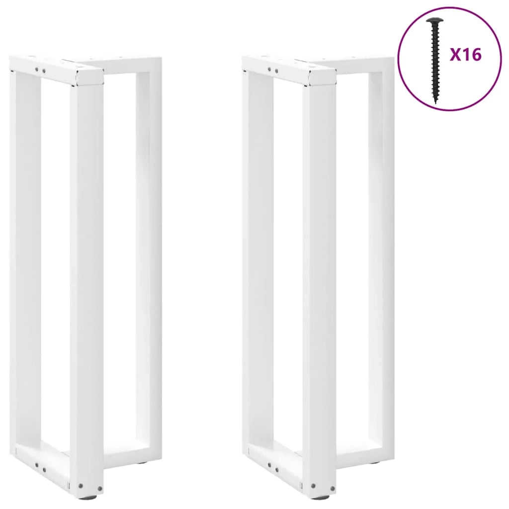 Set di 2 gambe per tavolo da bar a forma di T moderne e funzionali 40 x 35 x 110 cm acciaio bianco 02_0057358