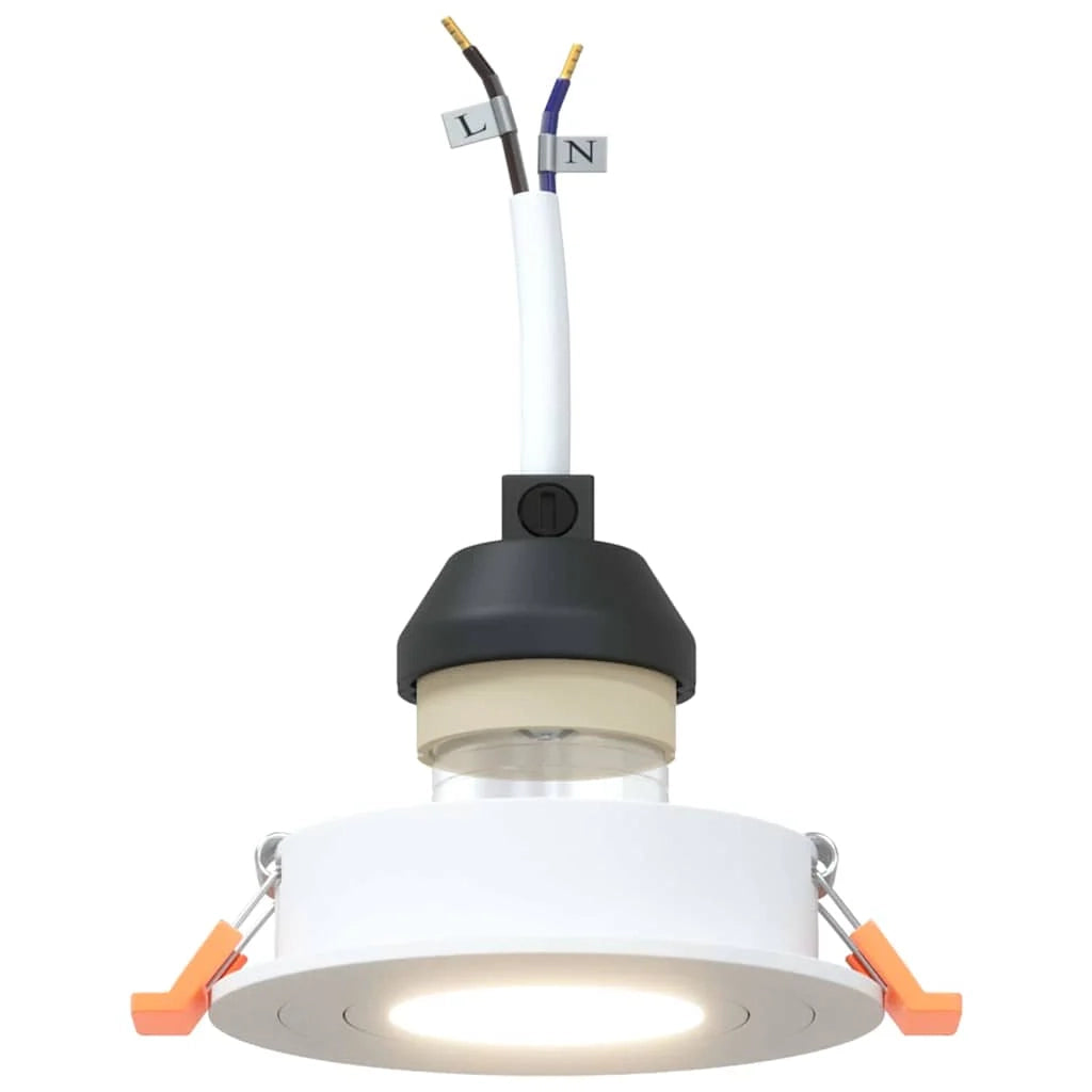 Set di 12 faretti da incasso moderni con angolo regolabile 9 x 9 x 2 cm alluminio bianco 02_0058251