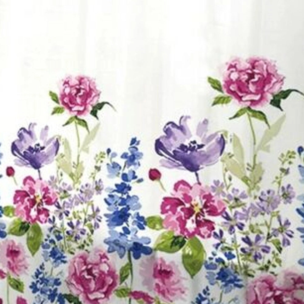 Trade Shop - Tenda Per Doccia Bagno Stampa Garden Fiori Floreale 240x200cm Con 12 Ganci 87570 -
