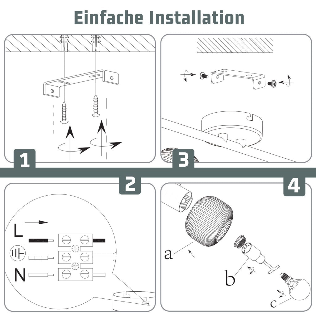 ZMH Faretto da soffitto 6 luci E14 vetro bianco moderni per soggiorno